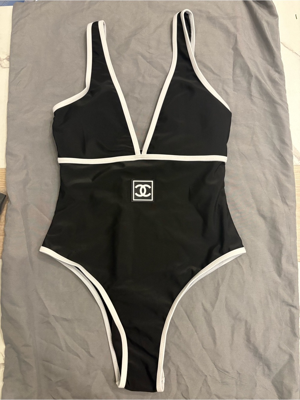 CHANEL Black One-Piece Swimsuit